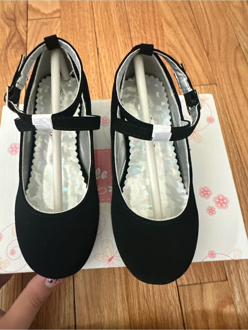 Little Girls Black Ankle-Strap Mary Jane Dress Shoes